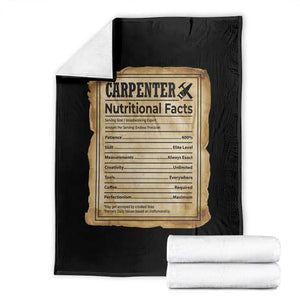 Woodworker Nutrition Label Throw Blanket Carpenter Nutritional Facts Graphic TS12 Black Print Your Wear
