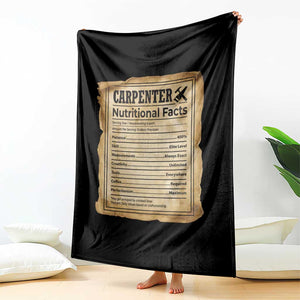 Woodworker Nutrition Label Throw Blanket Carpenter Nutritional Facts Graphic TS12 Print Your Wear
