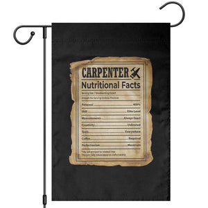 Woodworker Nutrition Label Garden Flag Carpenter Nutritional Facts Graphic TS12 Black Print Your Wear