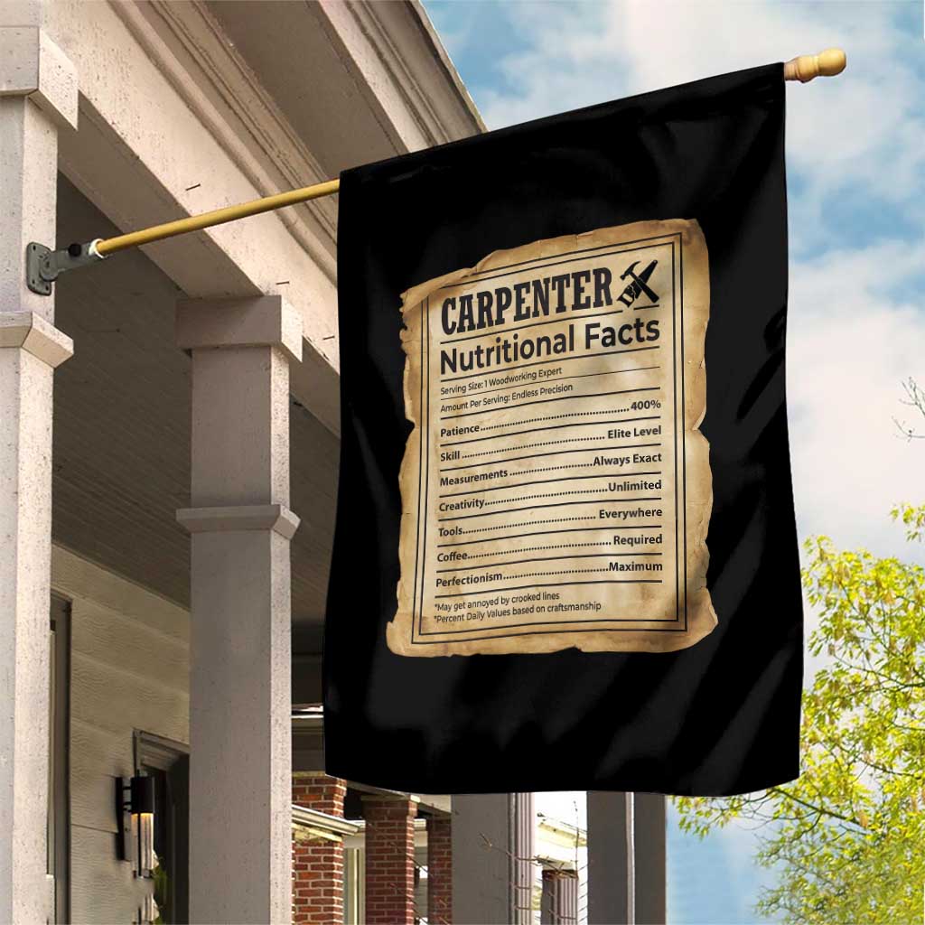 Woodworker Nutrition Label Garden Flag Carpenter Nutritional Facts Graphic TS12 Print Your Wear