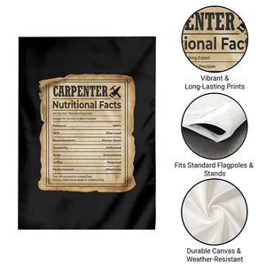 Woodworker Nutrition Label Garden Flag Carpenter Nutritional Facts Graphic TS12 Print Your Wear