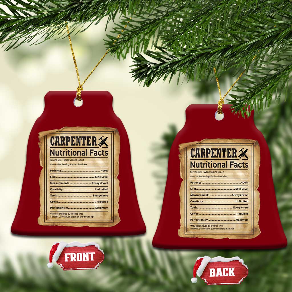 Woodworker Nutrition Label Ceramic Ornament Carpenter Nutritional Facts Graphic TS12 Print Your Wear