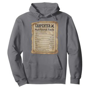 Woodworker Nutrition Label Hoodie Carpenter Nutritional Facts Graphic TS12 Charcoal Print Your Wear