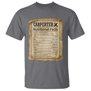 Woodworker Nutrition Label T Shirt Carpenter Nutritional Facts Graphic TS12 Charcoal Print Your Wear