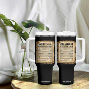 Woodworker Nutrition Label Tumbler With Handle Carpenter Nutritional Facts Graphic TS12 Print Your Wear