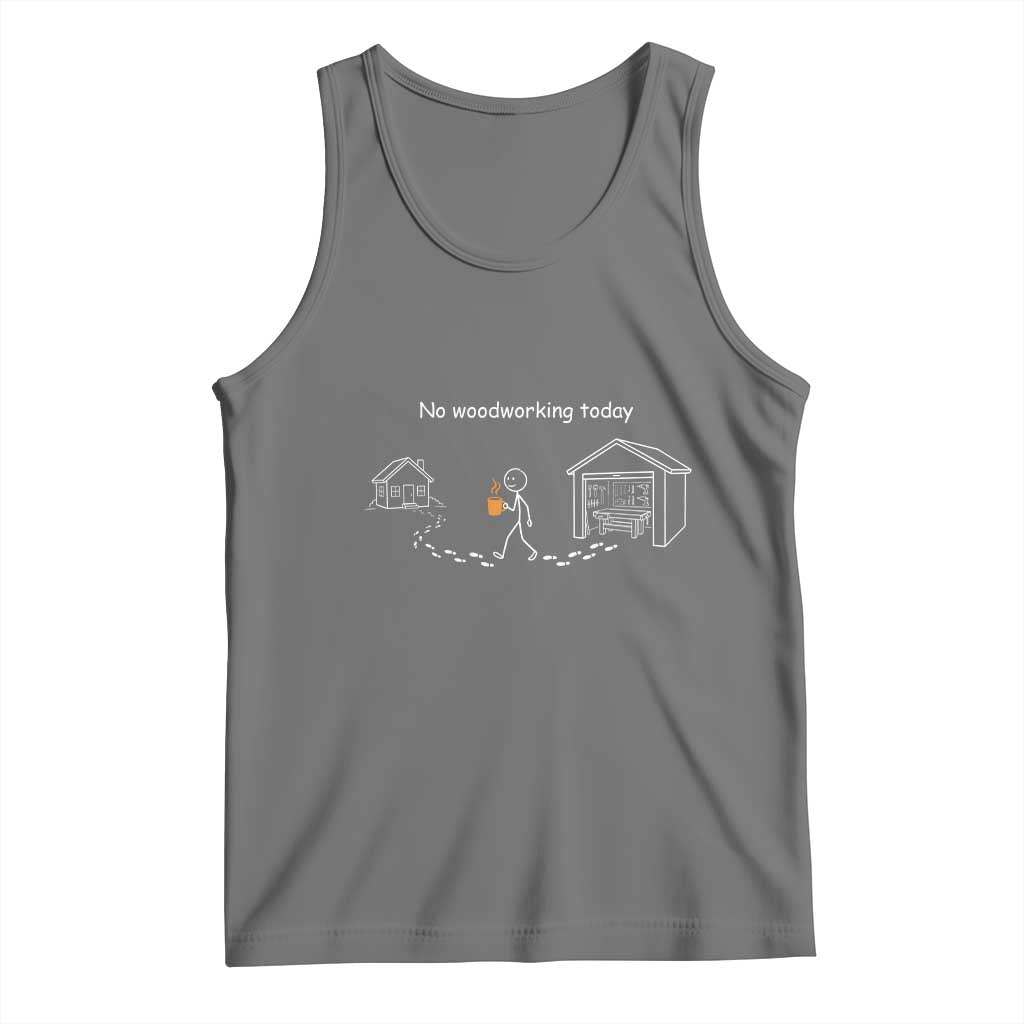Funny Stickman Carpenter Tank Top No Woodworking Today TS12 Black Heather Print Your Wear