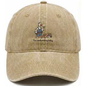 Funny Carpenter Duck Washed Cotton Baseball Cap No Woodworking Today TS12 Print Your Wear