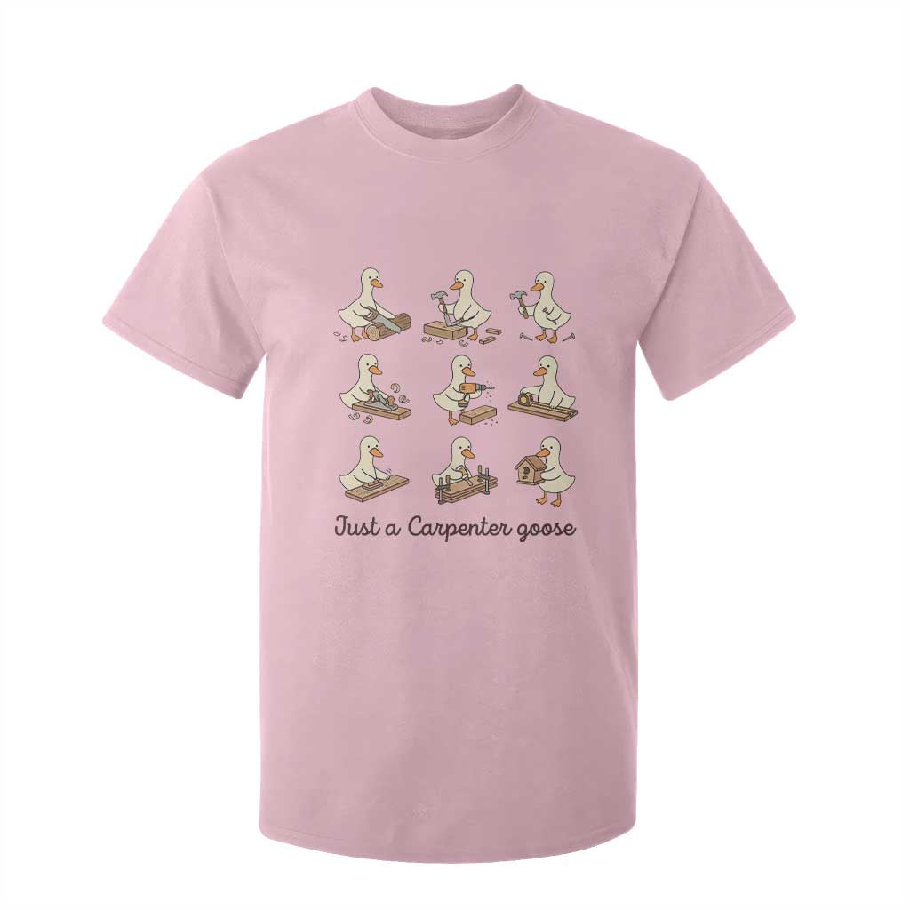Funny Woodworker Graphic T Shirt For Kid Just A Carpenter Goose TS12 Light Pink Print Your Wear