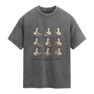 Funny Woodworker Graphic Washed Cotton T-Shirt Just A Carpenter Goose
