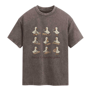 Funny Woodworker Graphic Washed Cotton T-Shirt Just A Carpenter Goose