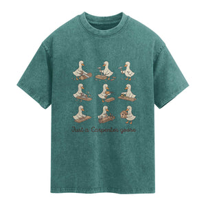 Funny Woodworker Graphic Washed Cotton T-Shirt Just A Carpenter Goose