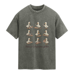 Funny Woodworker Graphic Washed Cotton T-Shirt Just A Carpenter Goose