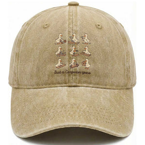 Funny Woodworker Graphic Washed Cotton Baseball Cap Just A Carpenter Goose TS12 Print Your Wear