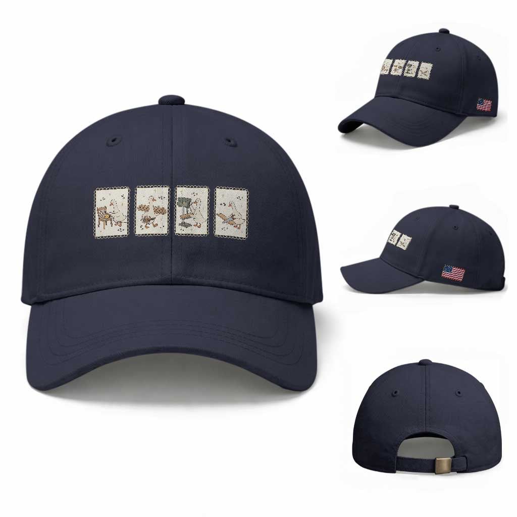 Silly Goose Carpenter Baseball Cap Funny Woodworker Dad Gift TS12 Baseball Cap Universal Fit Navy Print Your Wear