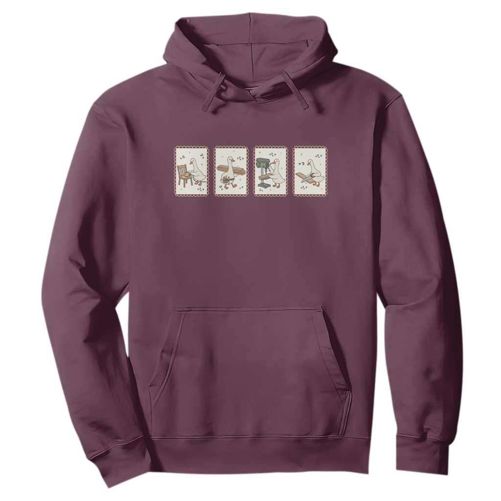 Silly Goose Carpenter Hoodie Funny Woodworker Dad Gift TS12 Maroon Print Your Wear