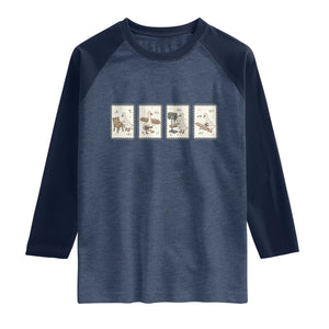 Silly Goose Carpenter Raglan Shirt Funny Woodworker Dad Gift TS12 Heather Denim Navy Print Your Wear