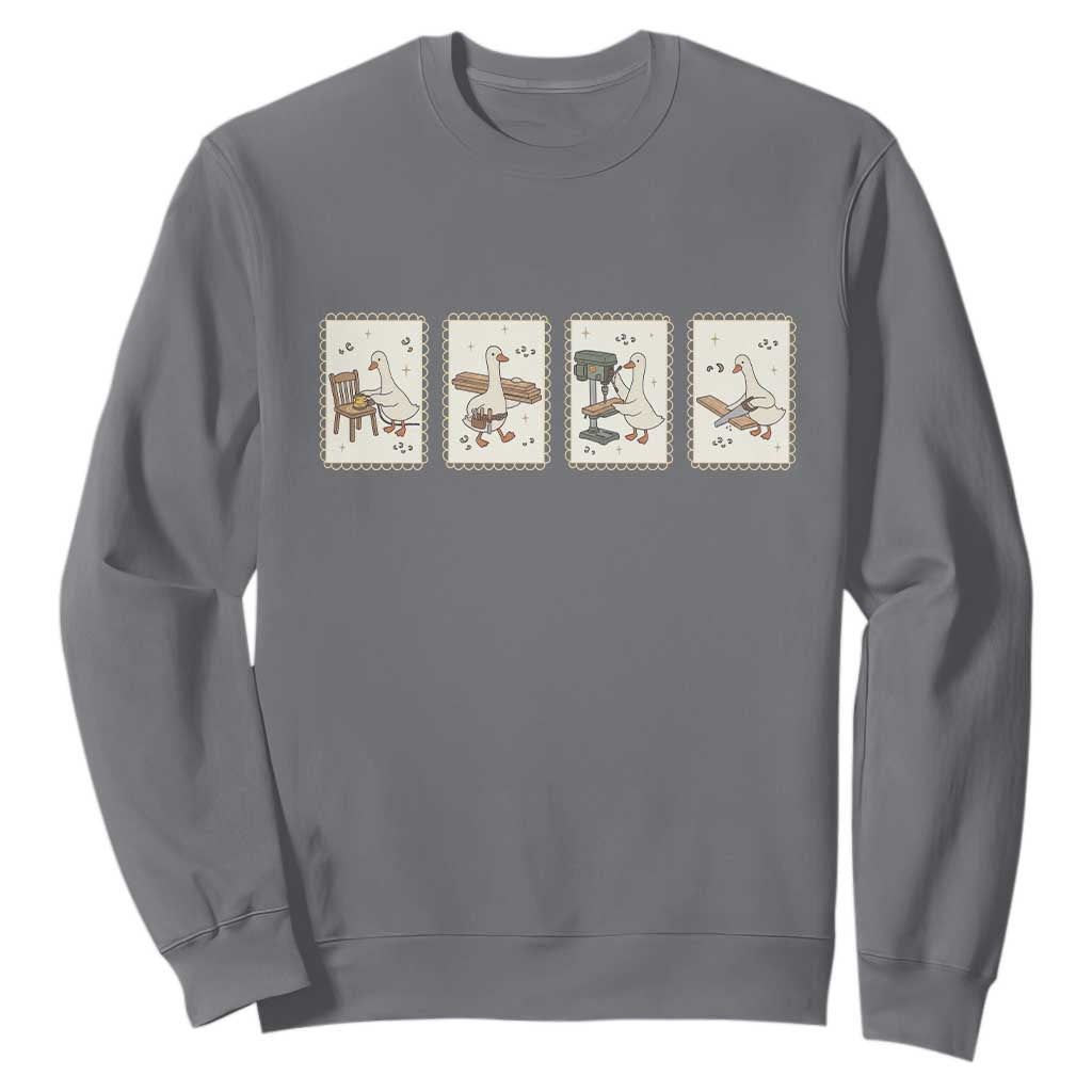 Silly Goose Carpenter Sweatshirt Funny Woodworker Dad Gift TS12 Charcoal Print Your Wear