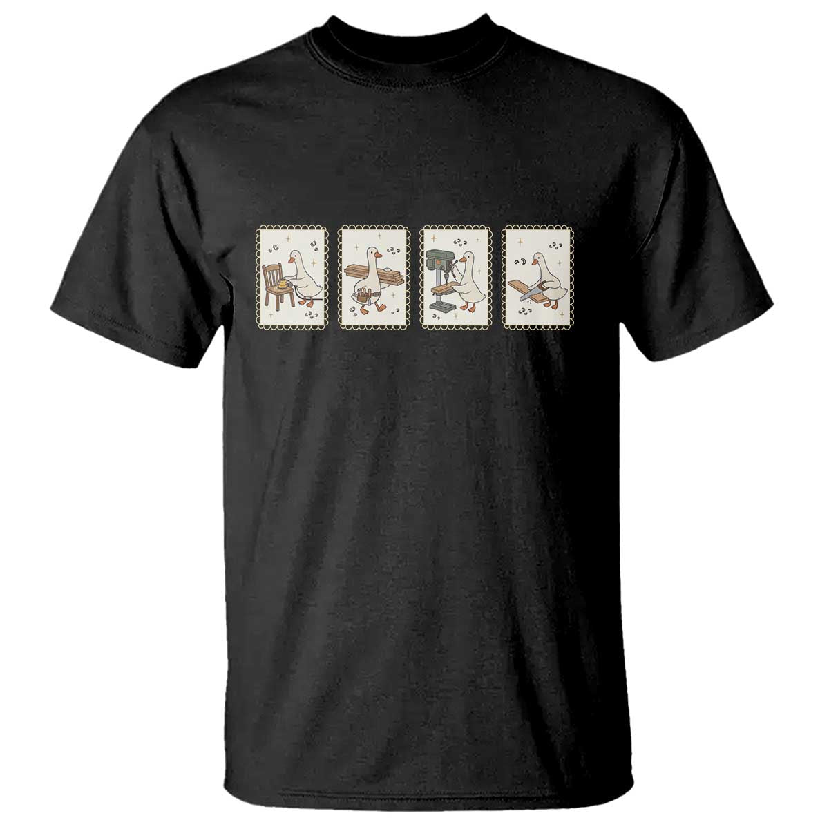 Silly Goose Carpenter T Shirt Funny Woodworker Dad Gift TS12 Black Print Your Wear