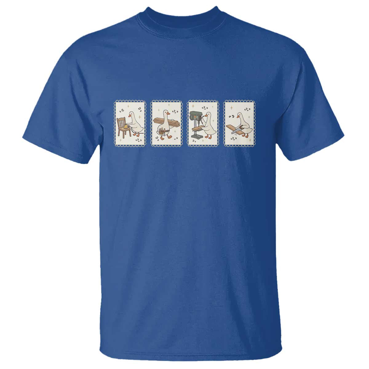 Silly Goose Carpenter T Shirt Funny Woodworker Dad Gift TS12 Royal Blue Print Your Wear