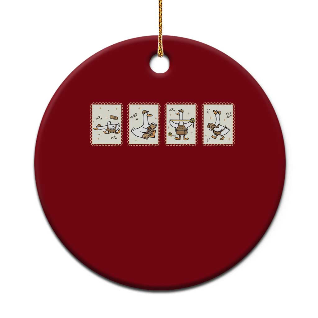 Silly Goose Builder Ceramic Ornament Funny Woodworker Dad Gift TS12 1pc Red Print Your Wear
