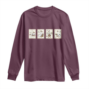 Silly Goose Builder Long Sleeve Shirt Funny Woodworker Dad Gift TS12 Maroon Print Your Wear