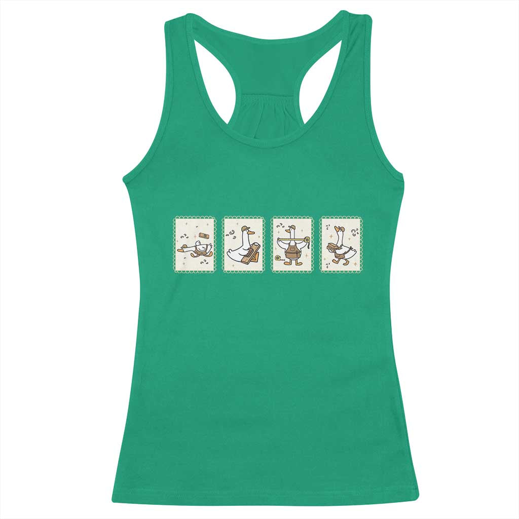 Silly Goose Builder Racerback Tank Top Funny Woodworker Dad Gift TS12 Irish Green Print Your Wear