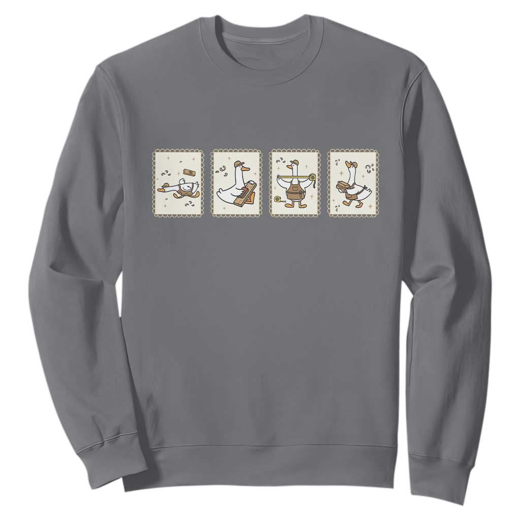 Silly Goose Builder Sweatshirt Funny Woodworker Dad Gift TS12 Charcoal Print Your Wear