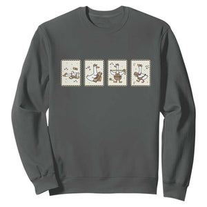 Silly Goose Builder Sweatshirt Funny Woodworker Dad Gift TS12 Dark Heather Print Your Wear