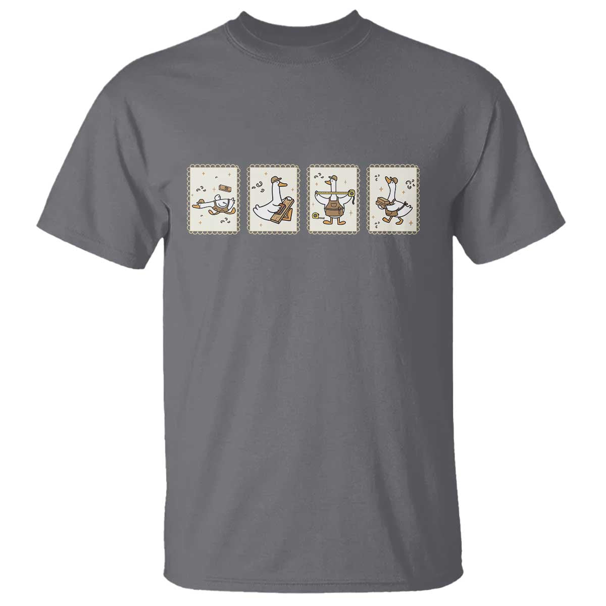 Silly Goose Builder T Shirt Funny Woodworker Dad Gift TS12 Charcoal Print Your Wear