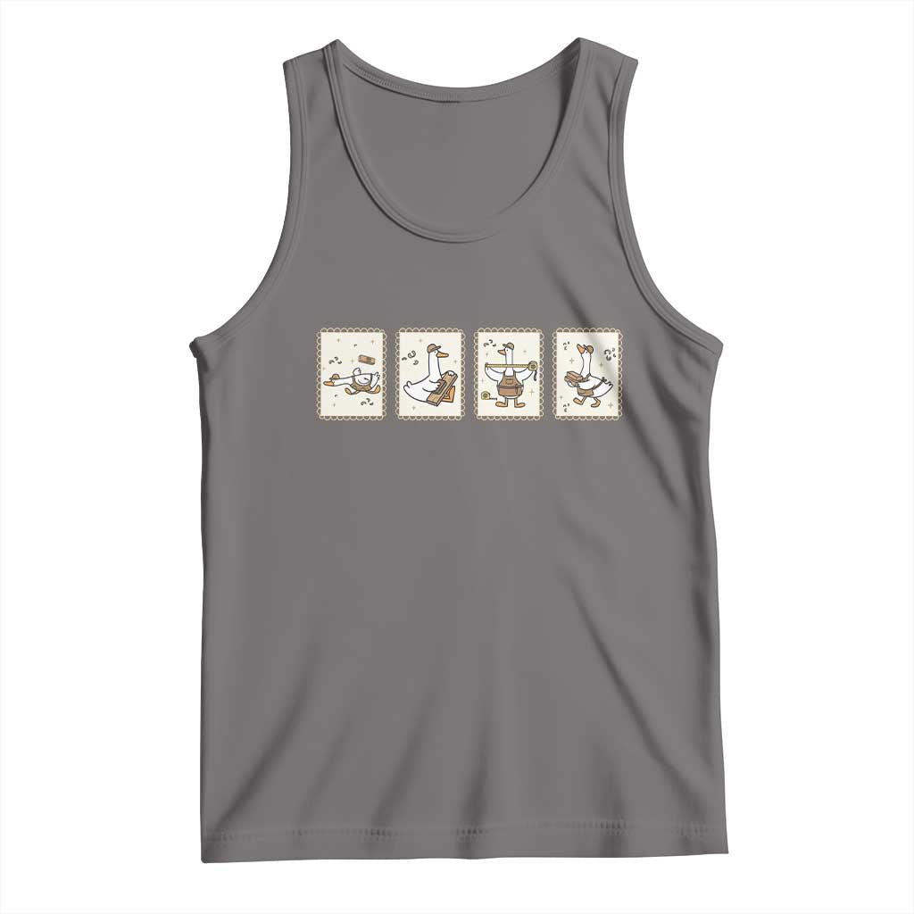 Silly Goose Builder Tank Top Funny Woodworker Dad Gift TS12 Deep Heather Print Your Wear