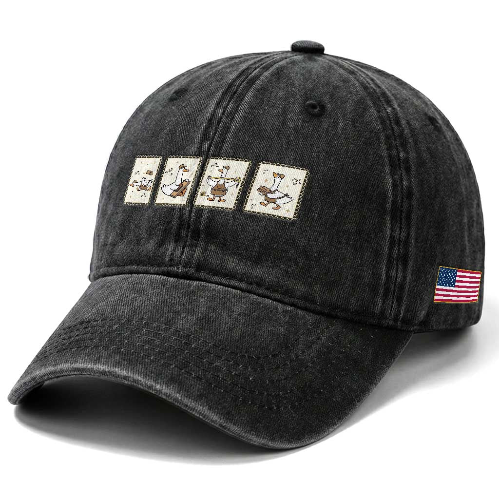 Silly Goose Builder Washed Cotton Baseball Cap Funny Woodworker Dad Gift TS12 Print Your Wear