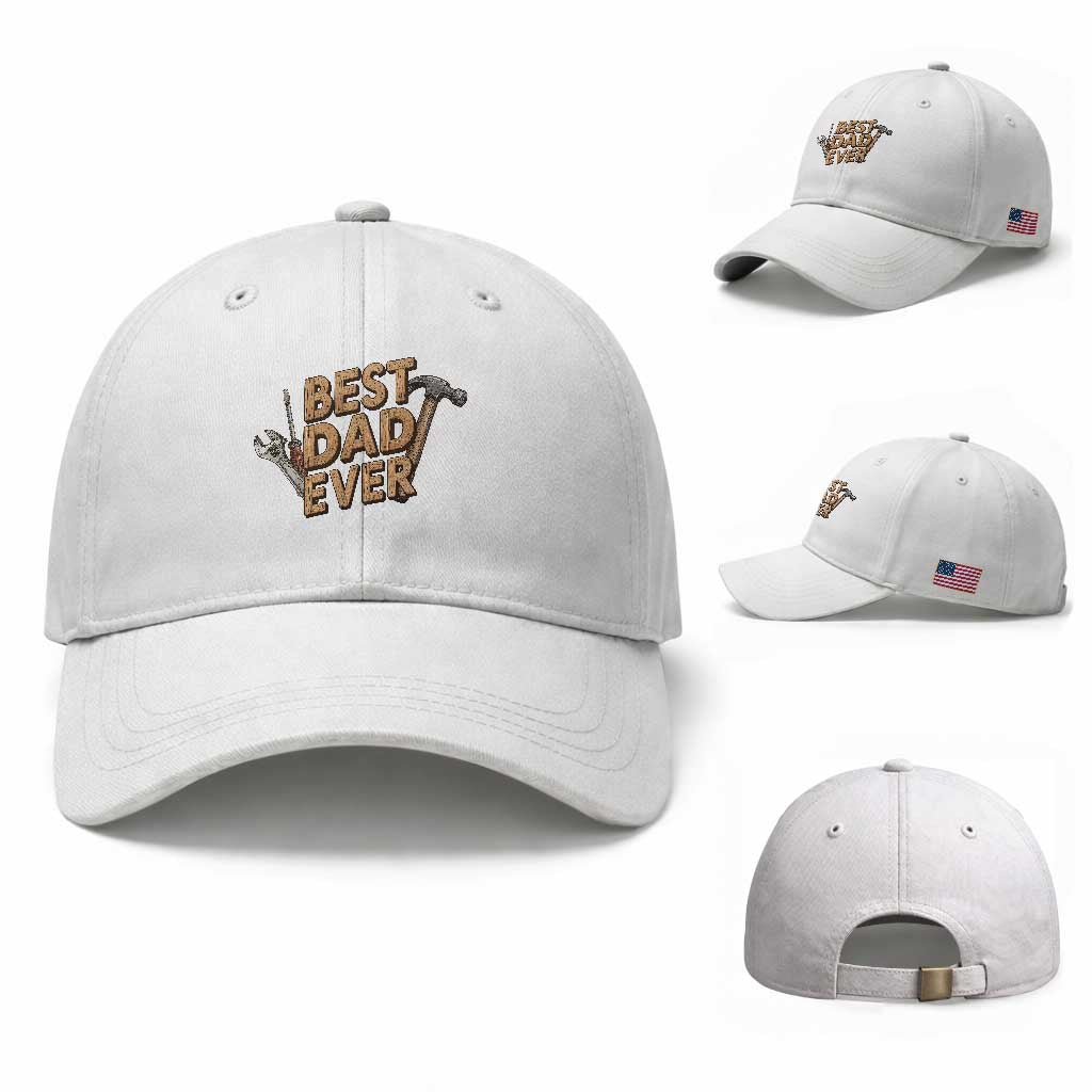 Funny Woodworking Dad Gift Baseball Cap Best Dad Ever TS12 Baseball Cap Universal Fit White Print Your Wear