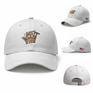 Funny Woodworking Dad Gift Baseball Cap Best Dad Ever TS12 Baseball Cap Universal Fit White Print Your Wear