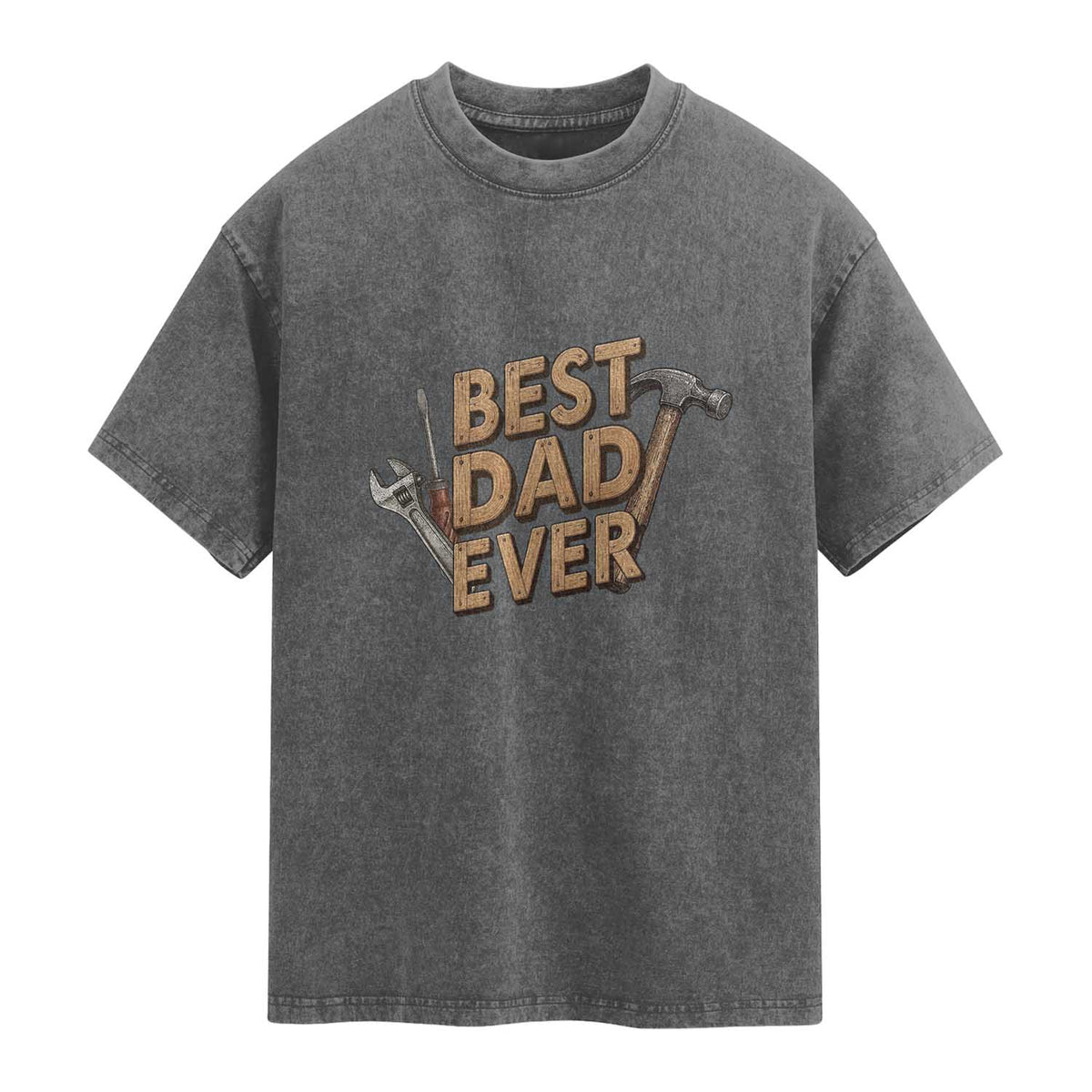 Funny Woodworking Dad Gift Washed Cotton T-Shirt Best Dad Ever