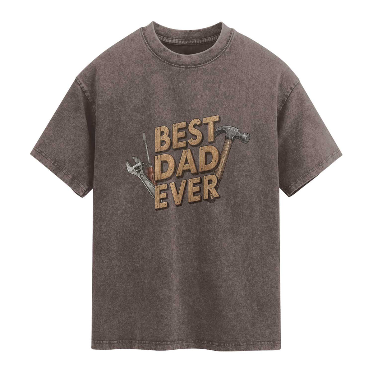 Funny Woodworking Dad Gift Washed Cotton T-Shirt Best Dad Ever
