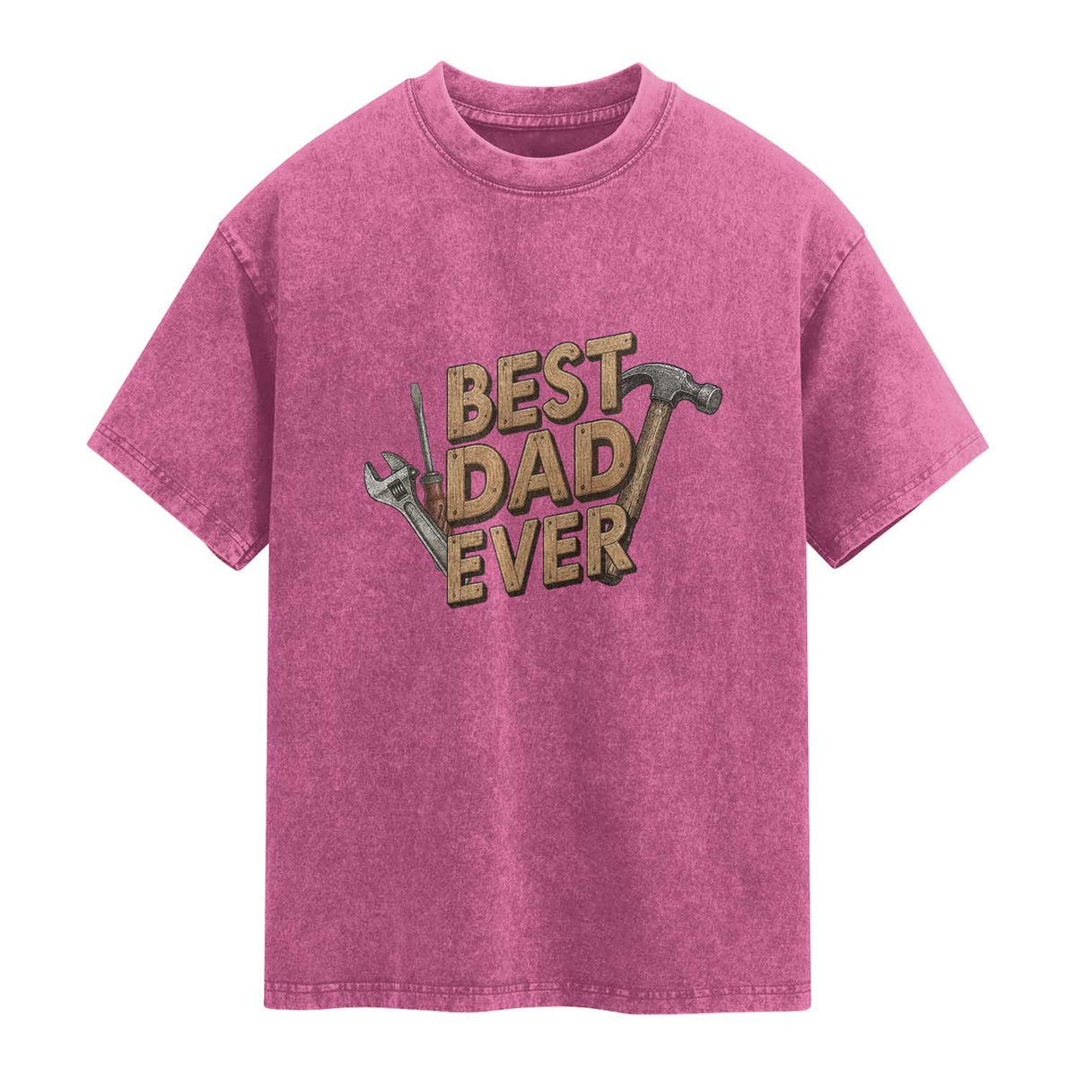 Funny Woodworking Dad Gift Washed Cotton T-Shirt Best Dad Ever