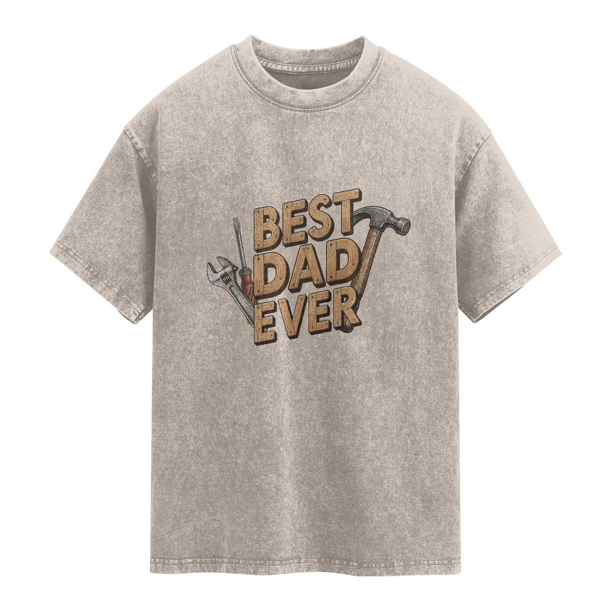 Funny Woodworking Dad Gift Washed Cotton T-Shirt Best Dad Ever