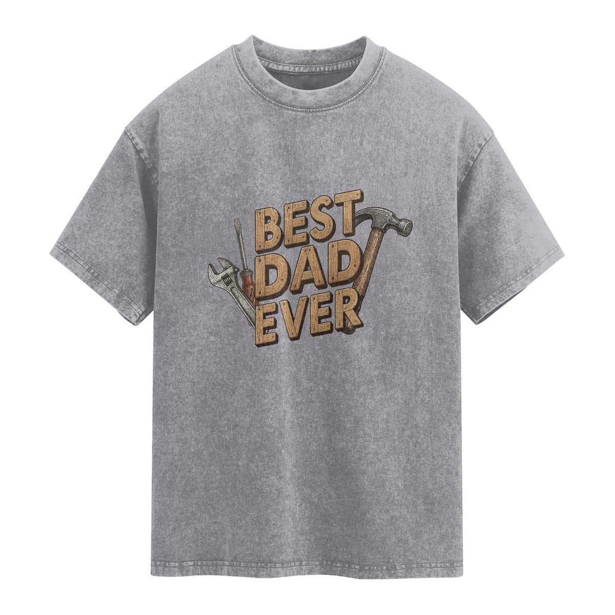 Funny Woodworking Dad Gift Washed Cotton T-Shirt Best Dad Ever
