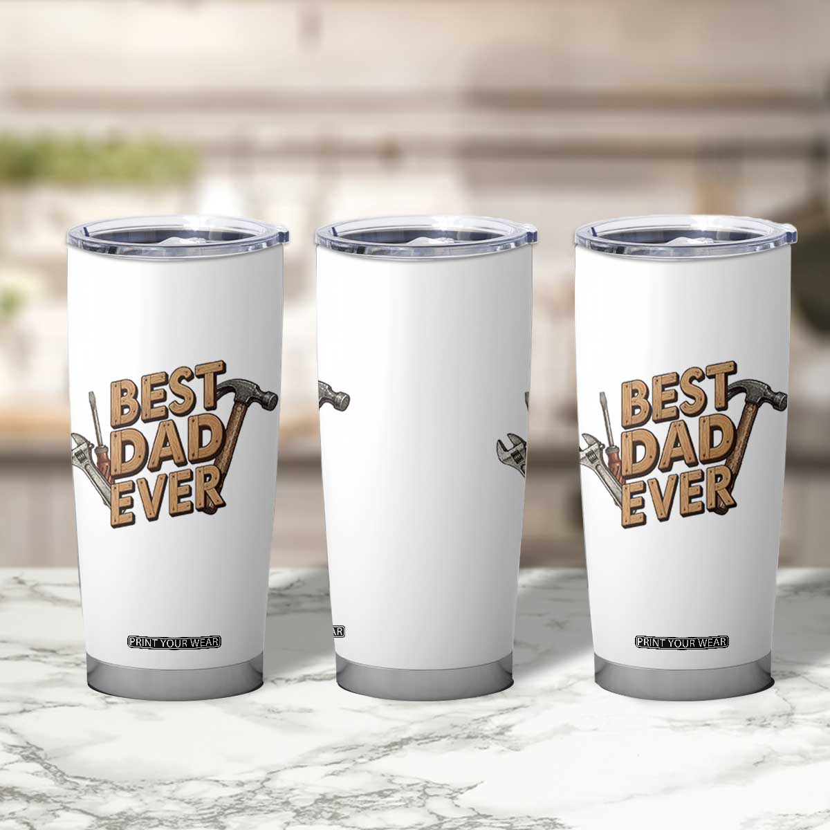 Funny Woodworking Dad Gift Tumbler Cup Best Dad Ever TS12 Print Your Wear