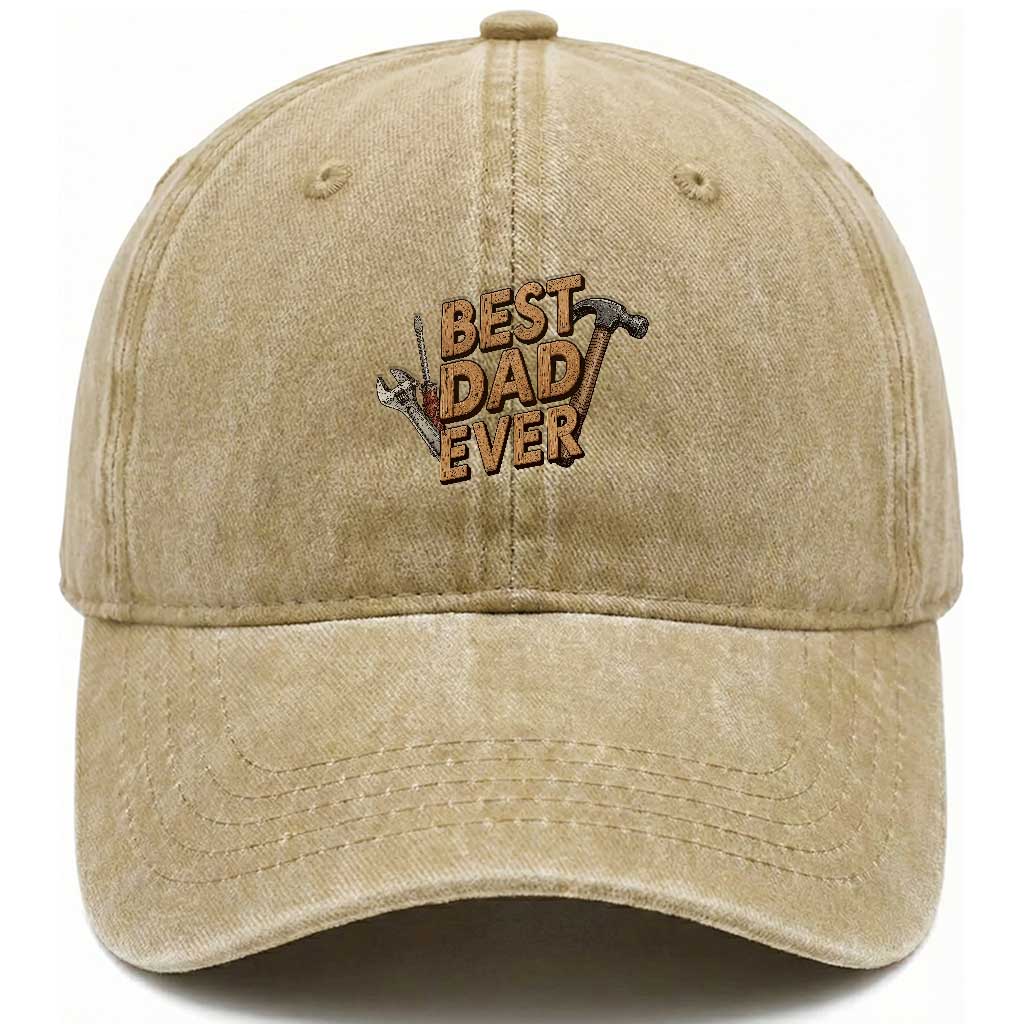 Funny Woodworking Dad Gift Washed Cotton Baseball Cap Best Dad Ever TS12 Print Your Wear