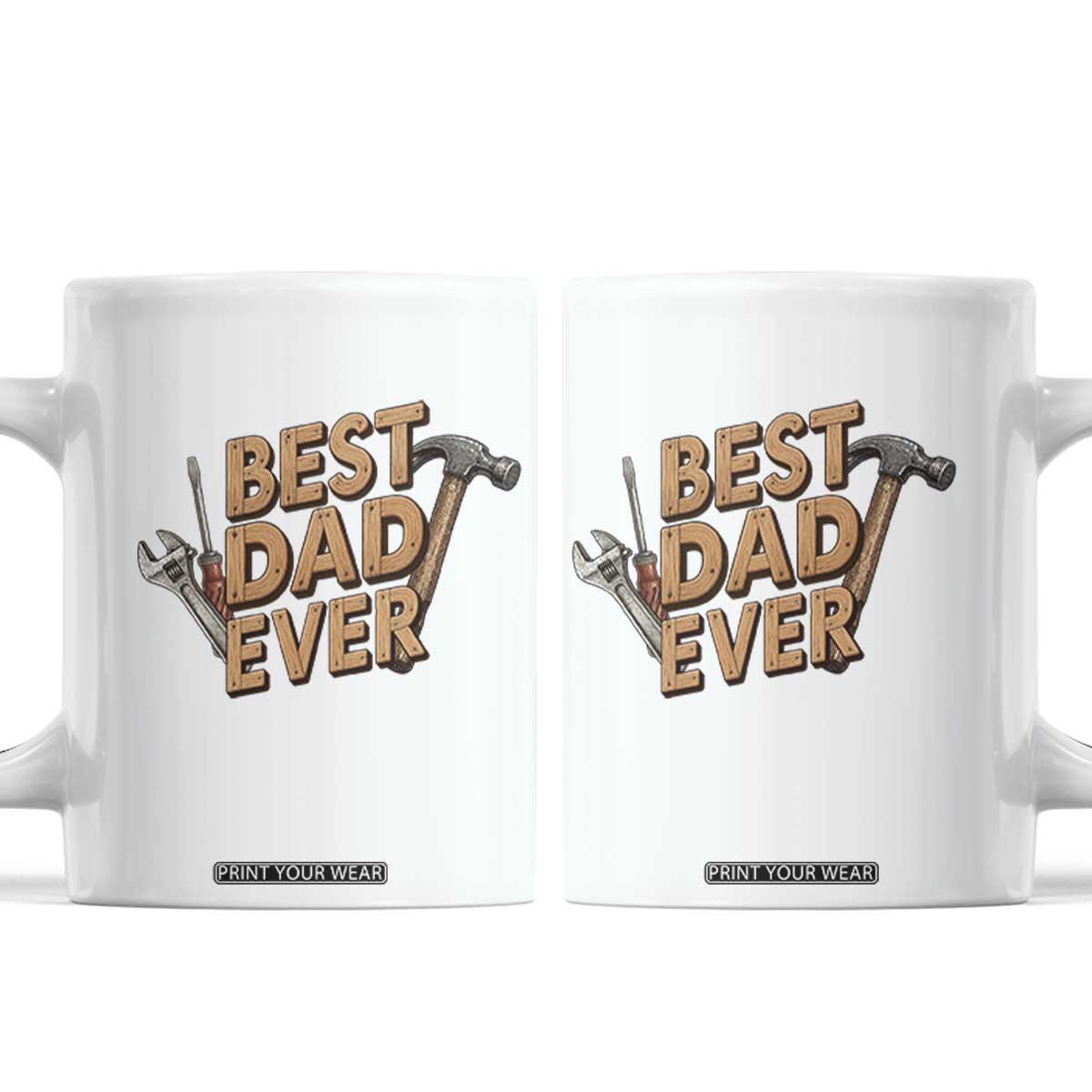 Funny Woodworking Dad Gift Coffee Mug Best Dad Ever TS12 White Print Your Wear