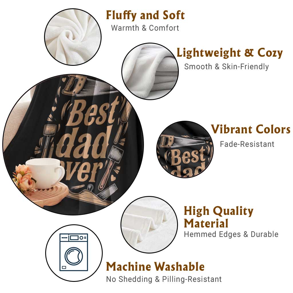 Woodworking Fathers Day Gift Throw Blanket Best Dad Ever TS12 Print Your Wear