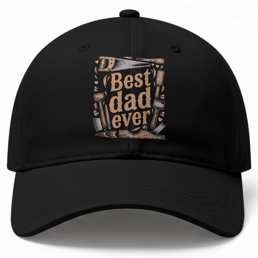 Woodworking Fathers Day Gift Baseball Cap Best Dad Ever TS12 Print Your Wear