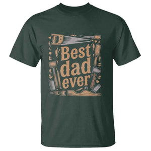 Woodworking Fathers Day Gift T Shirt Best Dad Ever TS12 Dark Forest Green Print Your Wear