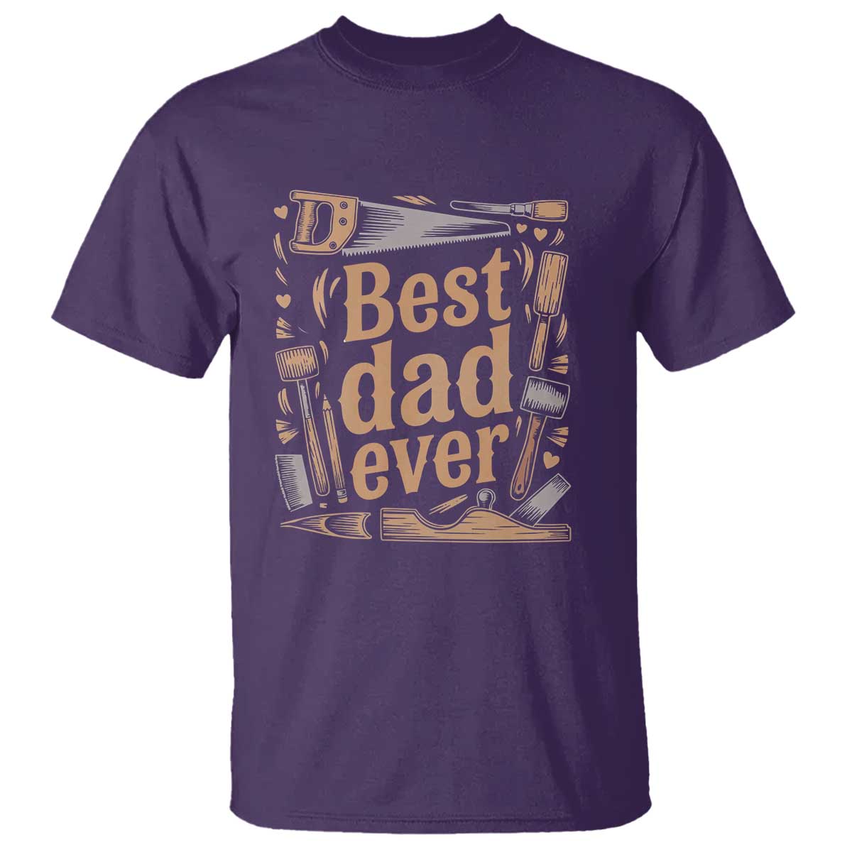 Woodworking Fathers Day Gift T Shirt Best Dad Ever TS12 Purple Print Your Wear
