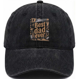 Woodworking Fathers Day Gift Washed Cotton Baseball Cap Best Dad Ever TS12 Print Your Wear
