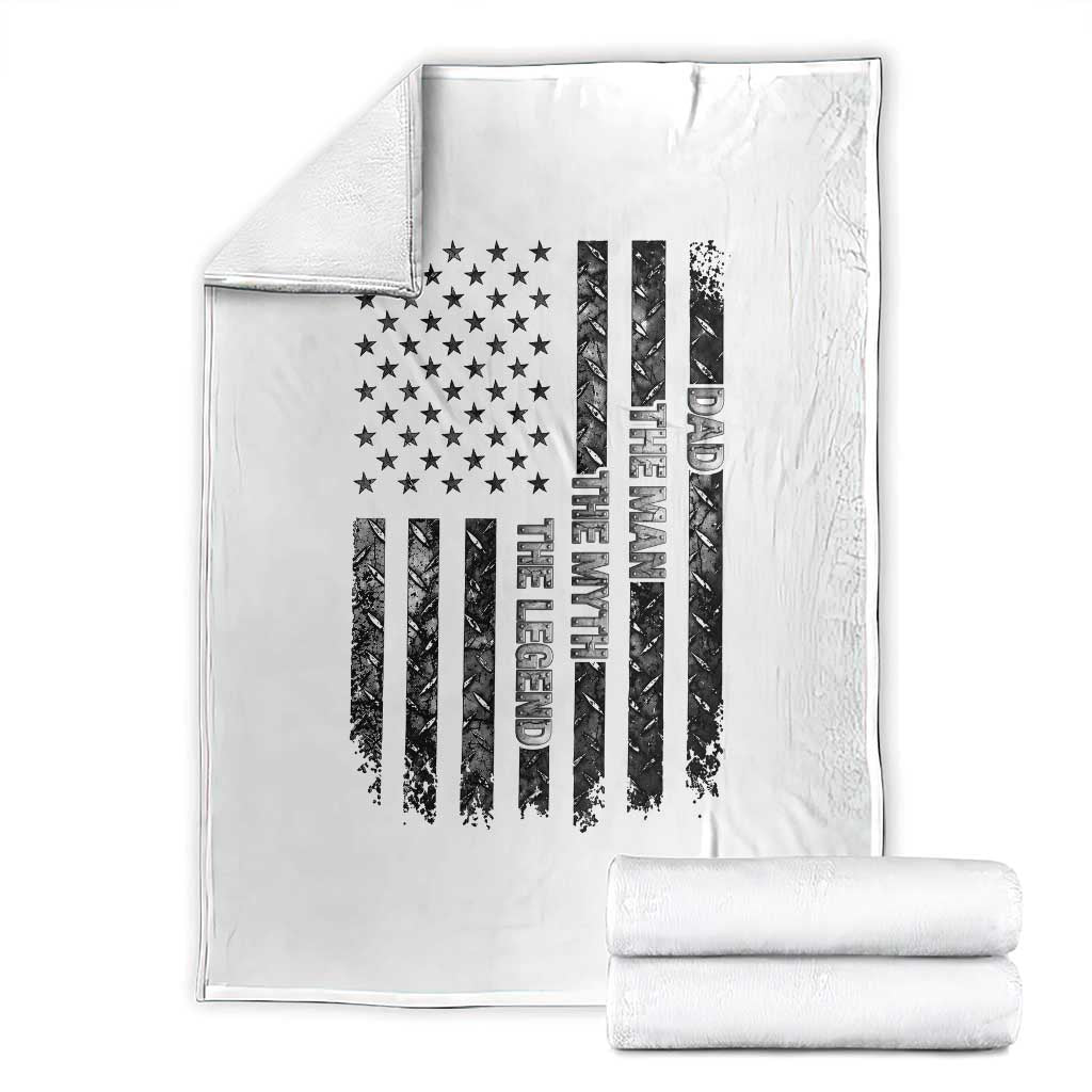 Dad The Man The Myth The Legend Throw Blanket Proud American Welder Gift TS12 White Print Your Wear