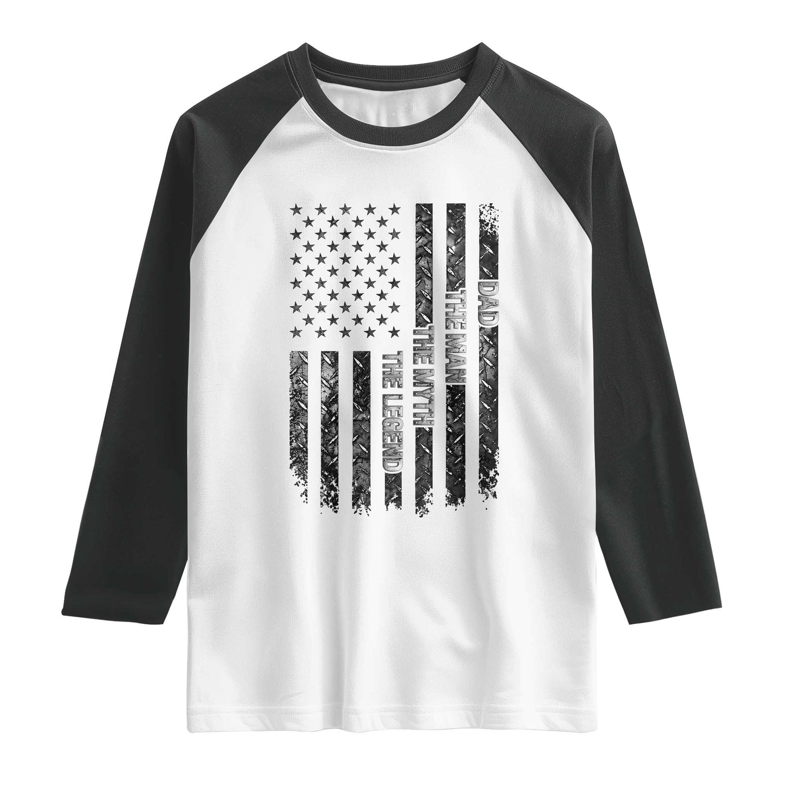 Dad The Man The Myth The Legend Raglan Shirt Proud American Welder Gift TS12 White Black Print Your Wear