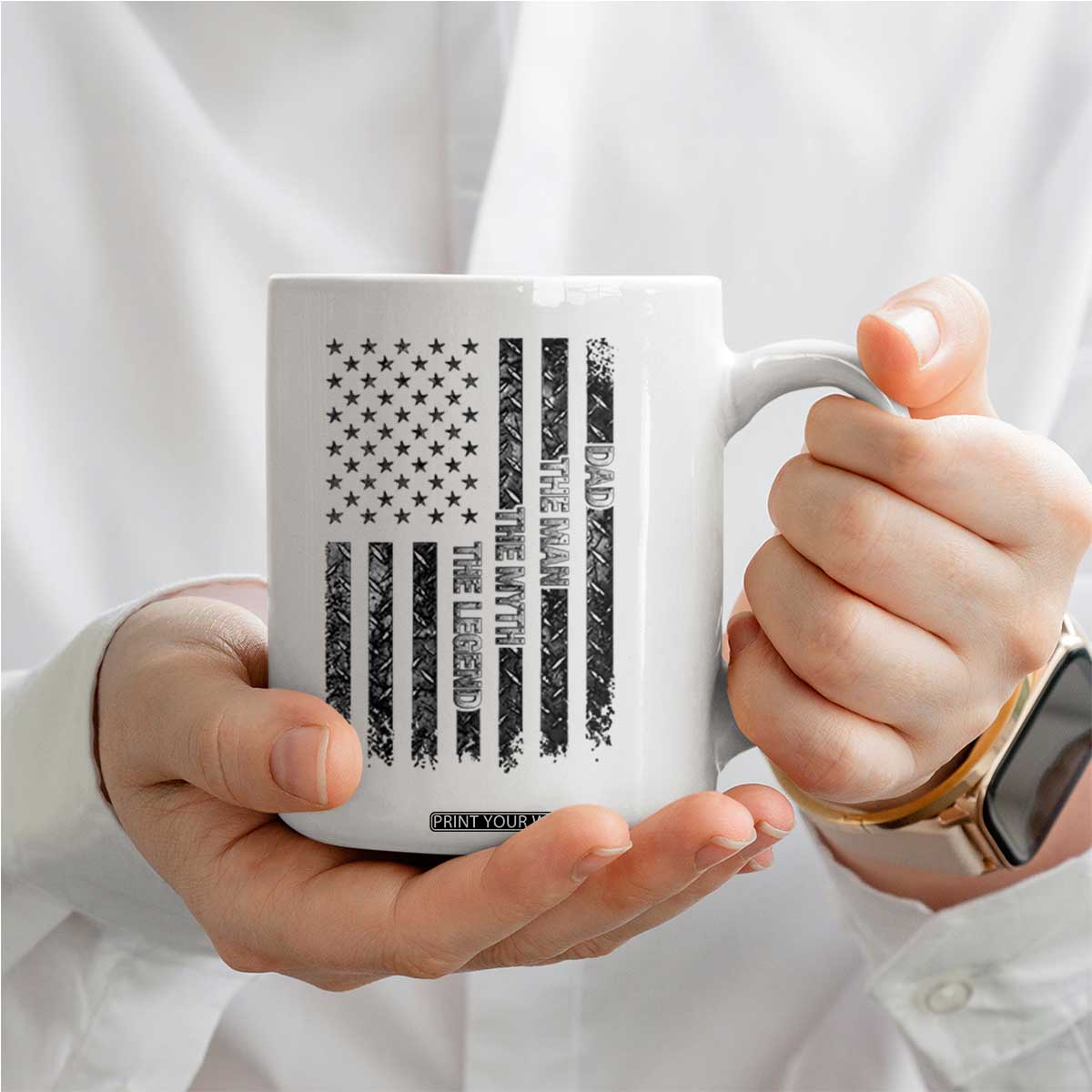 Dad The Man The Myth The Legend Coffee Mug Proud American Welder Gift TS12 Print Your Wear