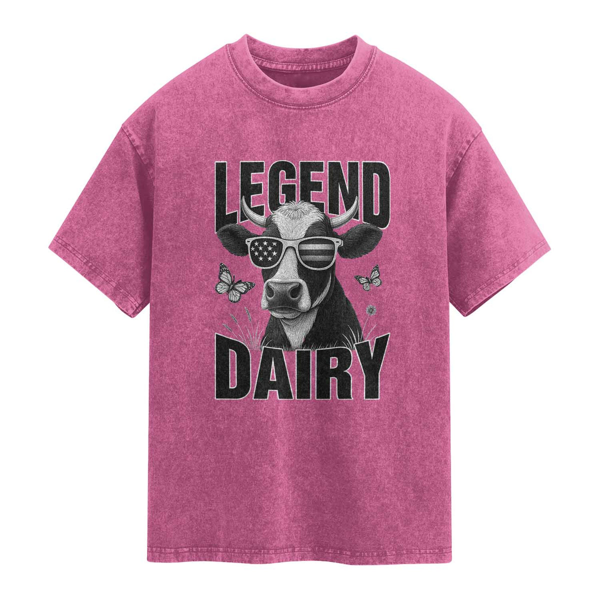 Legend Dairy Washed Cotton T-Shirt Funny Farmer Milk Joke Cow
